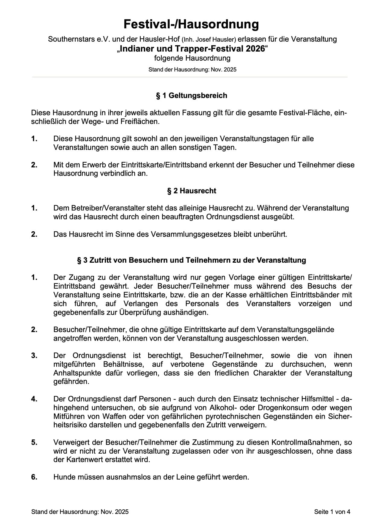 Vereinssatzung Bild 1