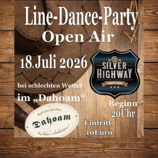 Linedance-Party Open Air am 18.07.2026 in Olching