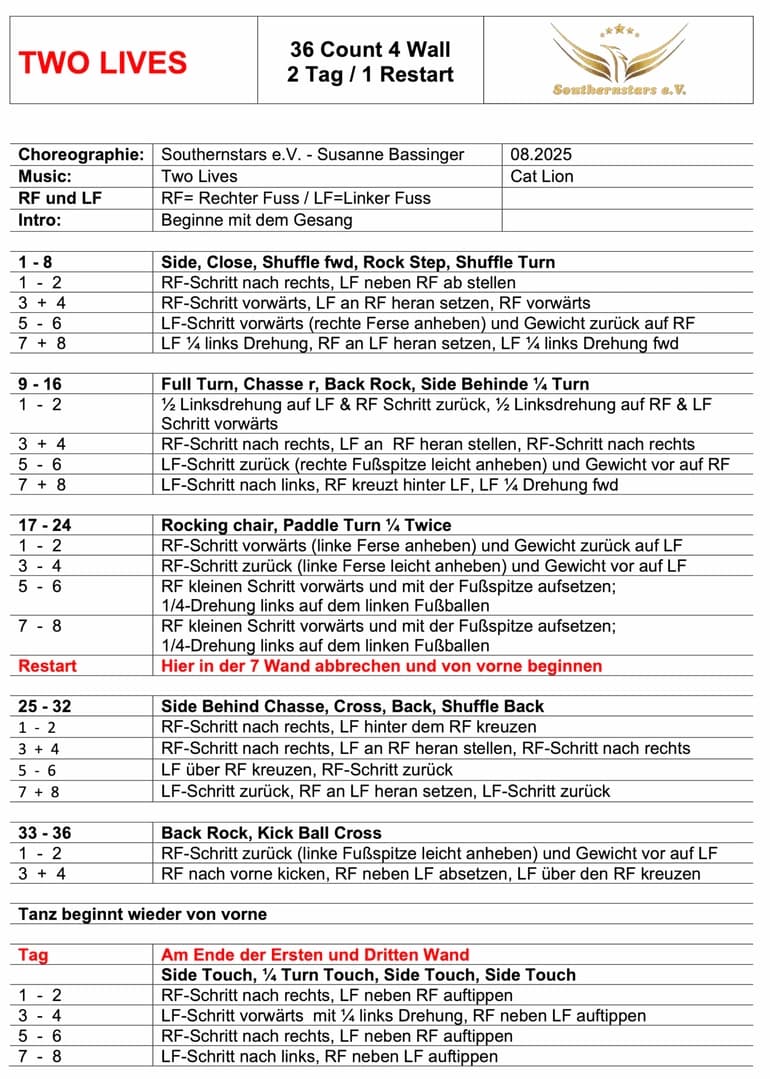 Stepsheet - Two Lives