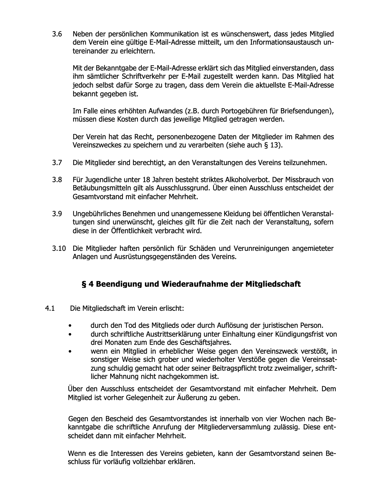 Vereinssatzung Bild 4