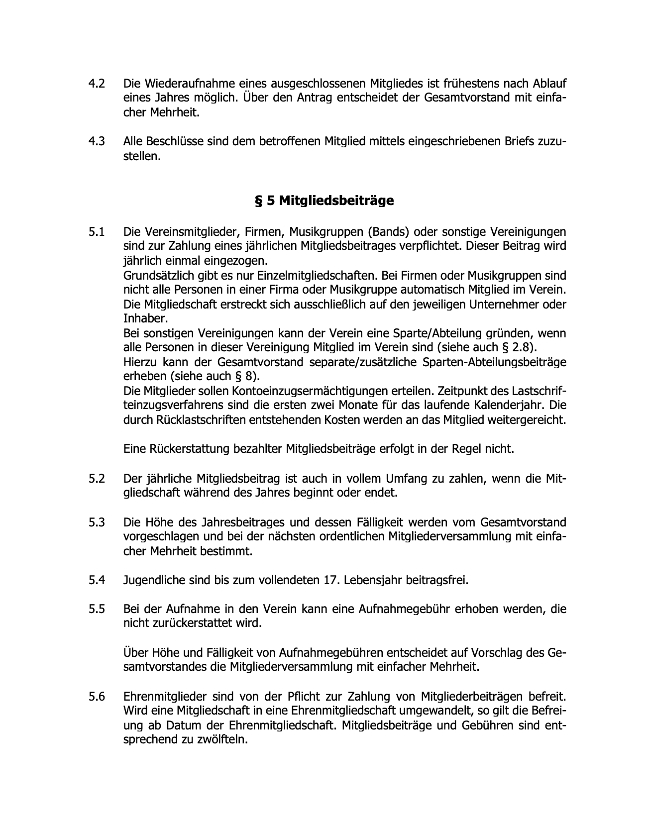 Vereinssatzung Bild 5