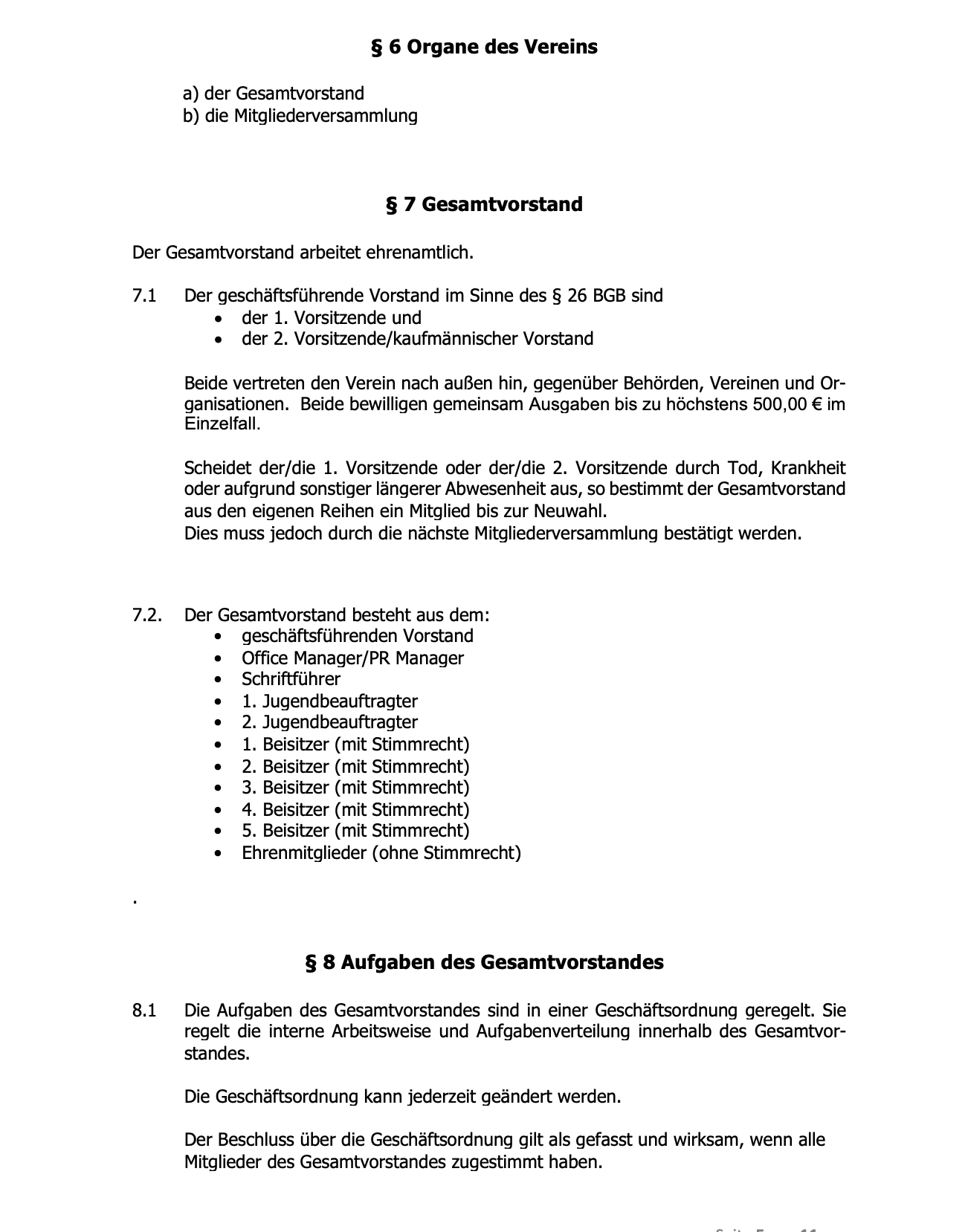 Vereinssatzung Bild 6